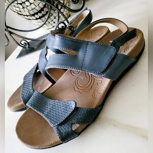Rockport Ridge Anatomical Footbed Stylish Blue Sandals Adjustable StrapNEW 7.5-8
